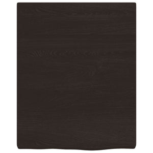 Ράφι Τοίχου Σκούρο Καφέ 40x50x(2-4) εκ. Επεξ. Μασίφ Ξύλο Δρυός