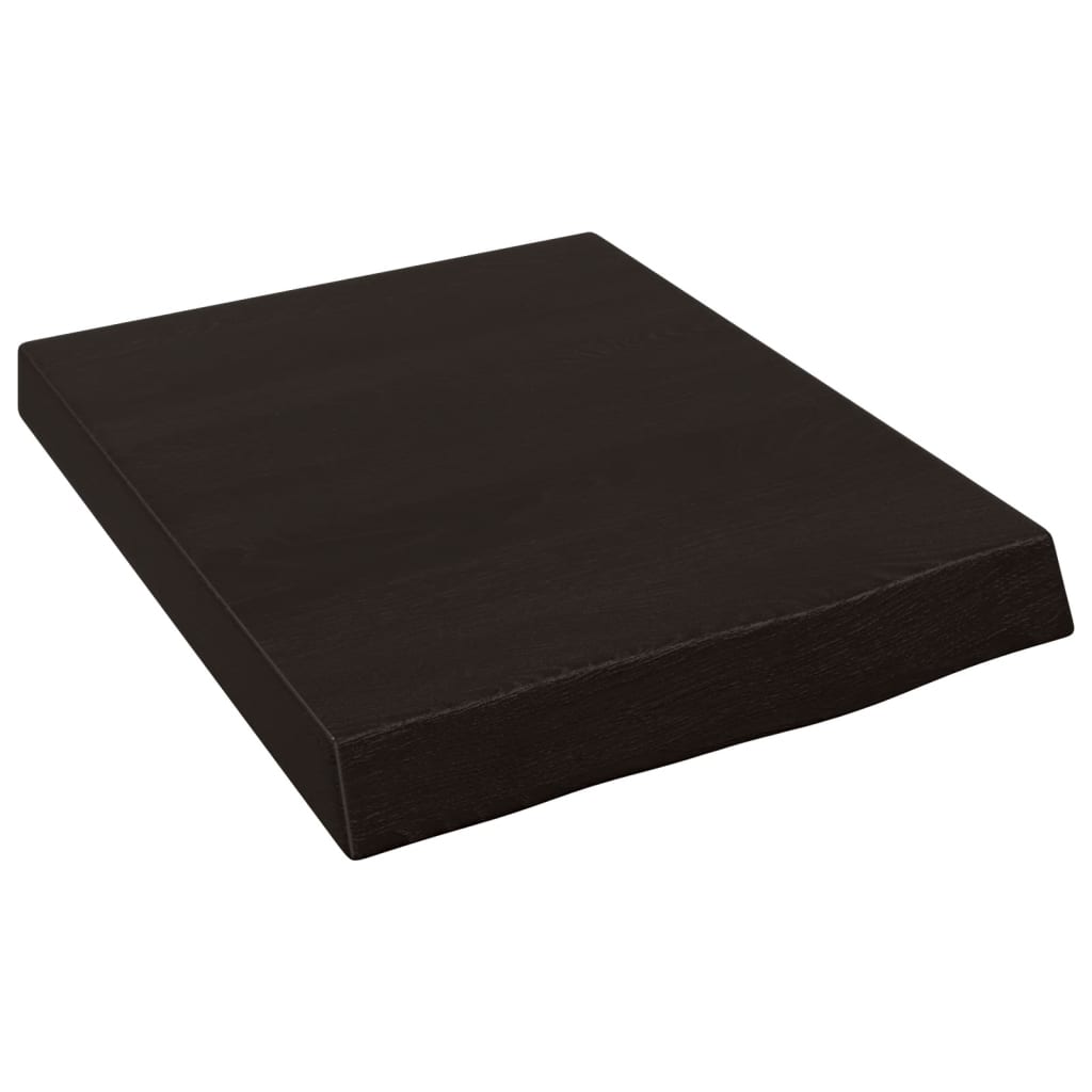 Ράφι Τοίχου Σκούρο Καφέ 40x50x(2-6) εκ. Επεξ. Μασίφ Ξύλο Δρυός - Pakobazaar