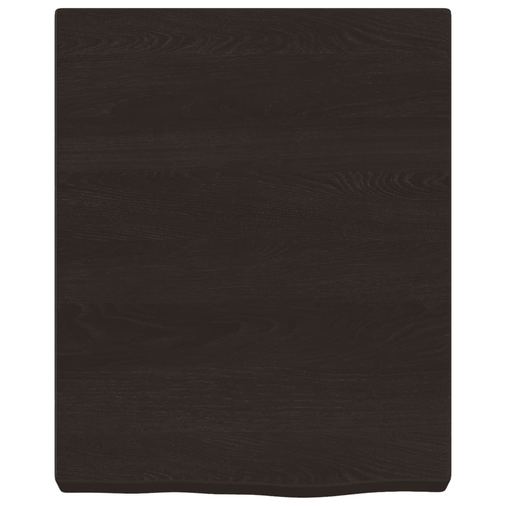 Ράφι Τοίχου Σκούρο Καφέ 40x50x(2-6) εκ. Επεξ. Μασίφ Ξύλο Δρυός - Pakobazaar