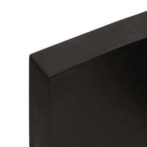 Ράφι Τοίχου Σκούρο Καφέ 40x50x(2-6) εκ. Επεξ. Μασίφ Ξύλο Δρυός - Pakobazaar