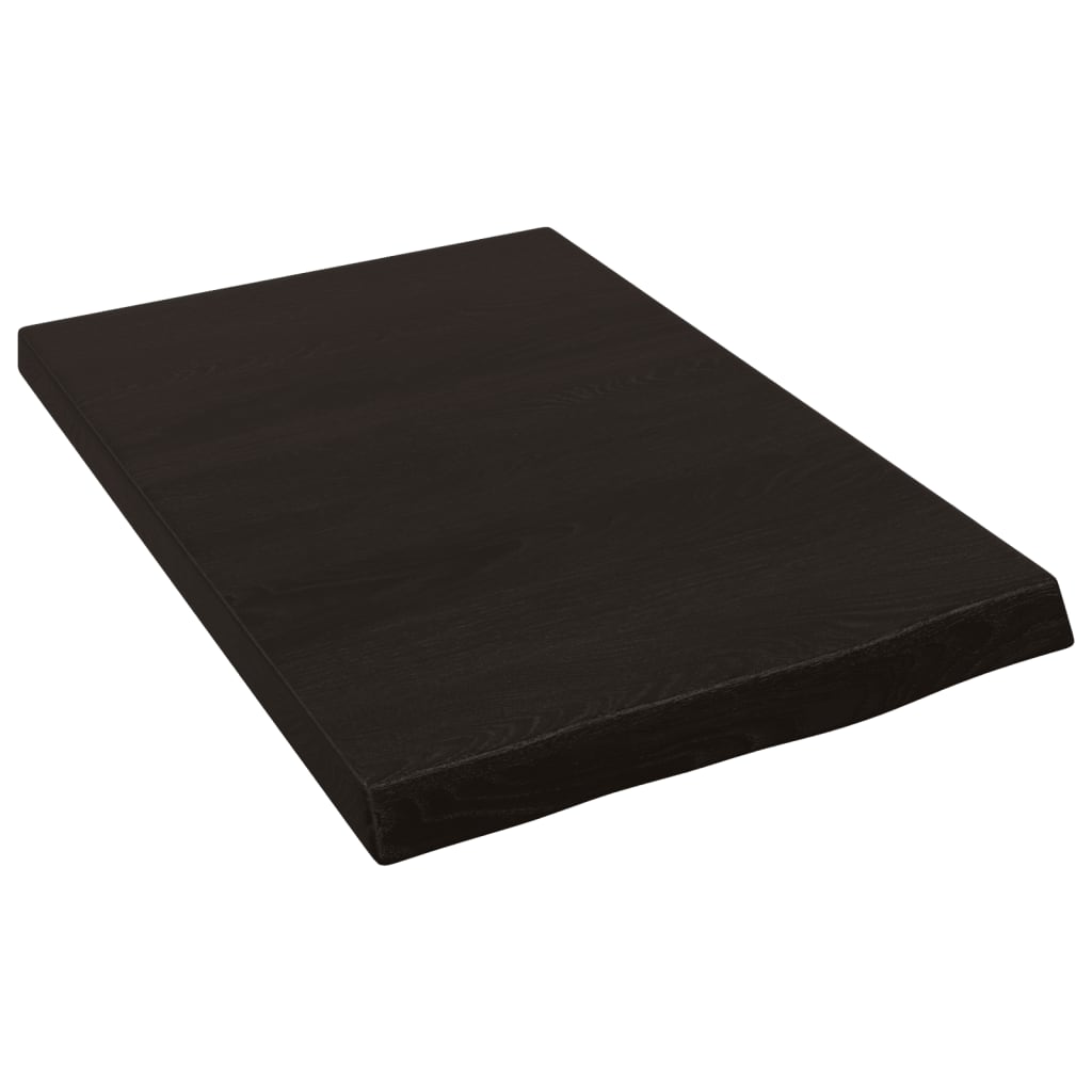 Ράφι Τοίχου Σκούρο Καφέ 40x60x(2-4) εκ. Επεξ. Μασίφ Ξύλο Δρυός