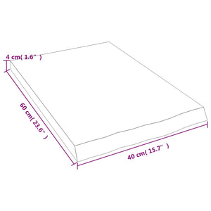 Ράφι Τοίχου Σκούρο Καφέ 40x60x(2-4) εκ. Επεξ. Μασίφ Ξύλο Δρυός