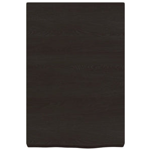 Ράφι Τοίχου Σκούρο Καφέ 40x60x(2-6) εκ. Επεξ. Μασίφ Ξύλο Δρυός