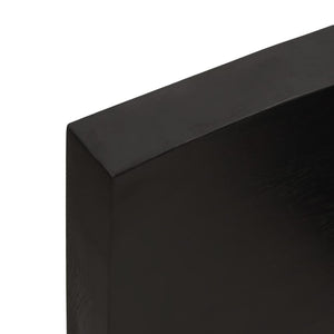 Ράφι Τοίχου Σκούρο Καφέ 40x60x(2-6) εκ. Επεξ. Μασίφ Ξύλο Δρυός