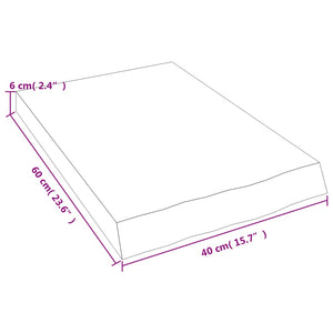 Ράφι Τοίχου Σκούρο Καφέ 40x60x(2-6) εκ. Επεξ. Μασίφ Ξύλο Δρυός