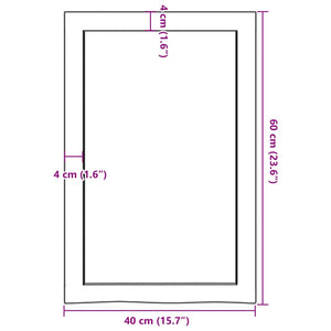 Ράφι Τοίχου Σκούρο Καφέ 40x60x(2-6) εκ. Επεξ. Μασίφ Ξύλο Δρυός