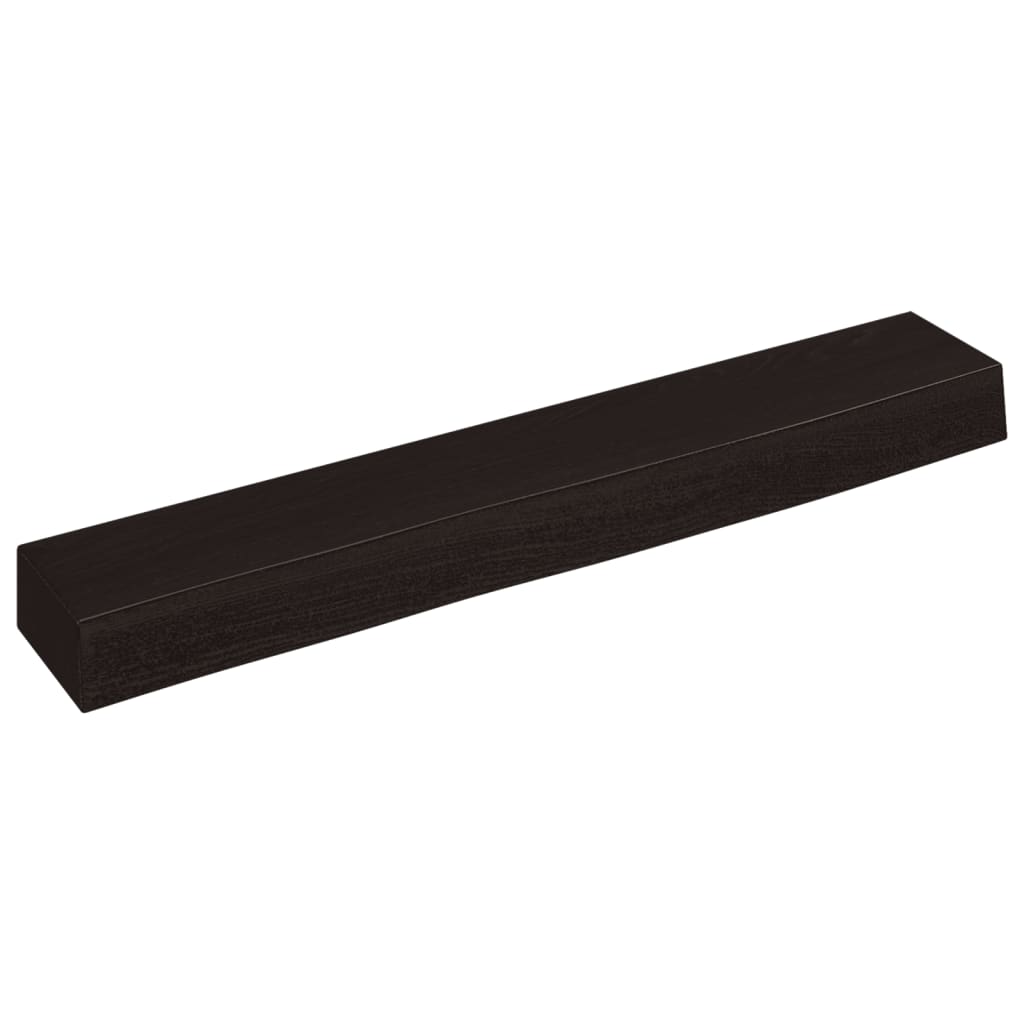 Ράφι Τοίχου Σκούρο Καφέ 60x10x6 εκ. Επεξεργ. Μασίφ Ξύλο Δρυός - Pakobazaar