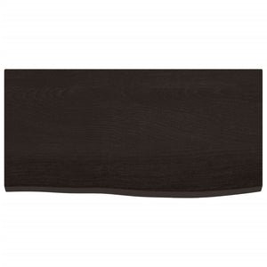 Ράφι Τοίχου Σκούρο Καφέ 60x30x2 εκ. Επεξεργ. Μασίφ Ξύλο Δρυός