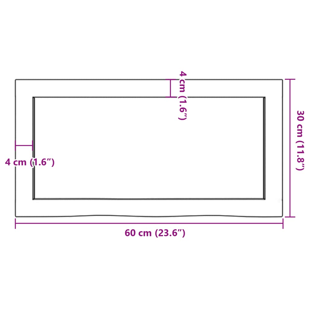 Ράφι Τοίχου Σκούρο Καφέ 60x30x(2-6) εκ. Επεξ. Μασίφ Ξύλο Δρυός