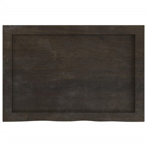Ράφι Τοίχου Σκούρο Καφέ 60x40x(2-4) εκ. Επεξ. Μασίφ Ξύλο Δρυός