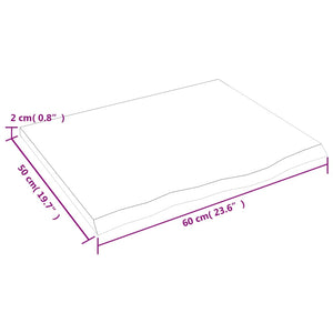 Ράφι Τοίχου Σκούρο Καφέ 60x50x2 εκ. Επεξεργ. Μασίφ Ξύλο Δρυός
