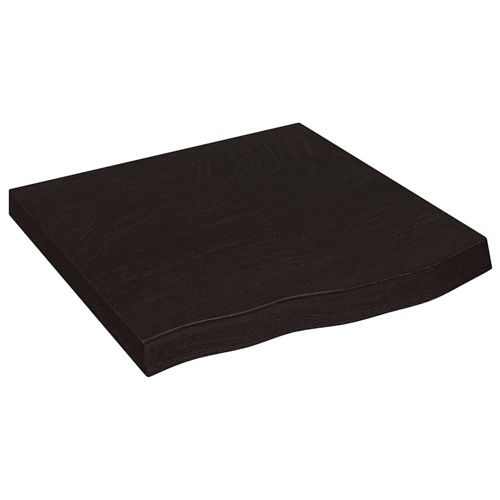 Ράφι Τοίχου Σκούρο Καφέ 60x60x(2-6) εκ. Επεξ. Μασίφ Ξύλο Δρυός