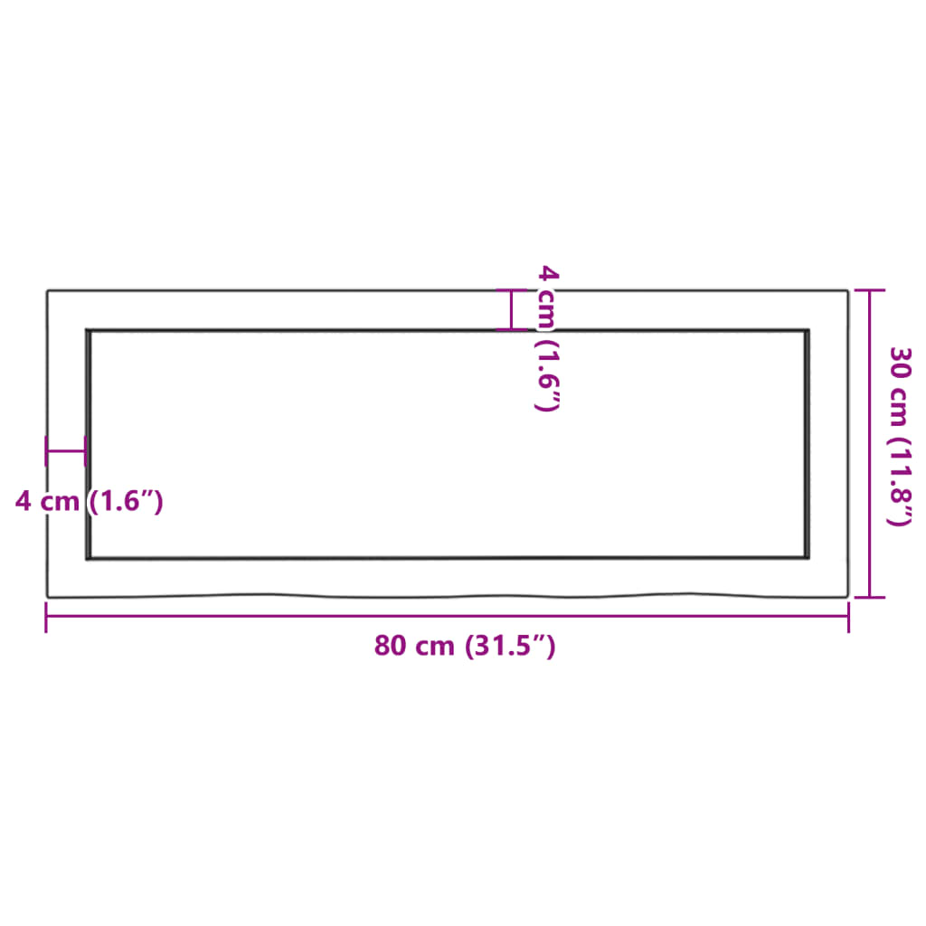 Ράφι Τοίχου Σκούρο Καφέ 80x30x(2-6) εκ. Επεξ. Μασίφ Ξύλο Δρυός