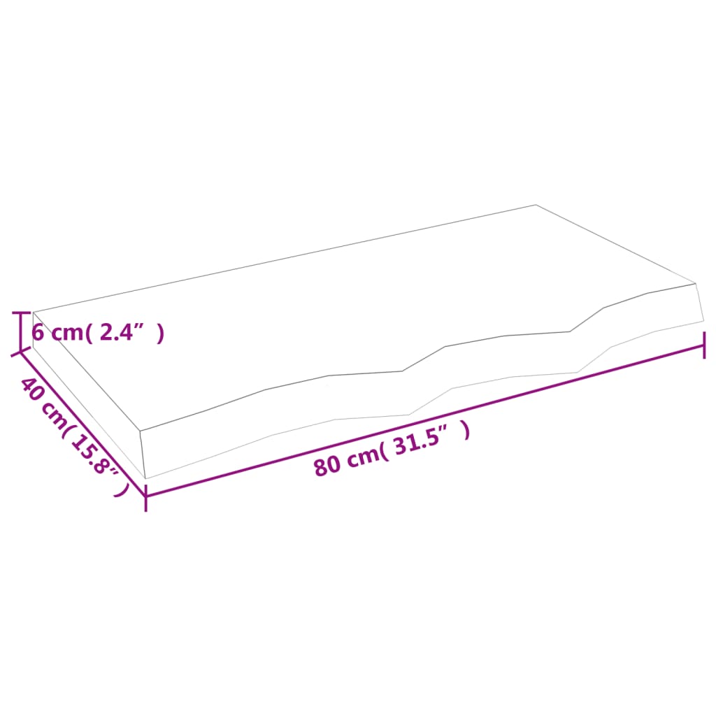 Ράφι Τοίχου Σκούρο Καφέ 80x40x(2-6) εκ. Επεξ. Μασίφ Ξύλο Δρυός - Pakobazaar