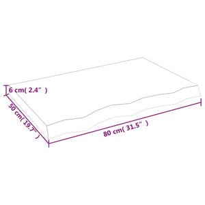 Ράφι Τοίχου Σκούρο Καφέ 80x50x(2-6) εκ. Επεξ. Μασίφ Ξύλο Δρυός