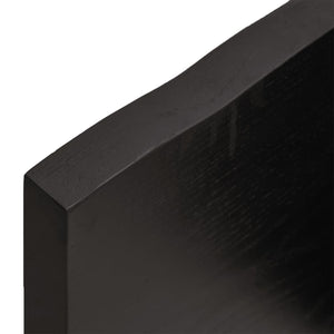 Ράφι Τοίχου Σκούρο Καφέ 80x60x(2-4) εκ. Επεξ. Μασίφ Ξύλο Δρυός