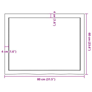 Ράφι Τοίχου Σκούρο Καφέ 80x60x(2-4) εκ. Επεξ. Μασίφ Ξύλο Δρυός