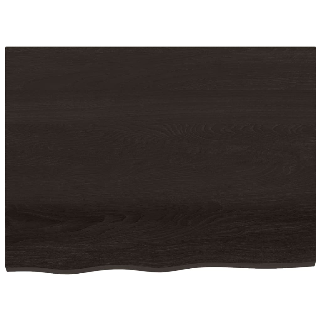 Ράφι Τοίχου Σκούρο Καφέ 80x60x(2-6) εκ. Επεξ. Μασίφ Ξύλο Δρυός