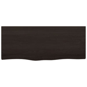 Ράφι Τοίχου Σκούρο Καφέ 100x40x(2-4) εκ. Επεξ. Μασίφ Ξύλο Δρυός