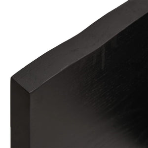 Ράφι Τοίχου Σκούρο Καφέ 100x40x(2-4) εκ. Επεξ. Μασίφ Ξύλο Δρυός