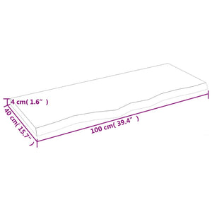 Ράφι Τοίχου Σκούρο Καφέ 100x40x(2-4) εκ. Επεξ. Μασίφ Ξύλο Δρυός