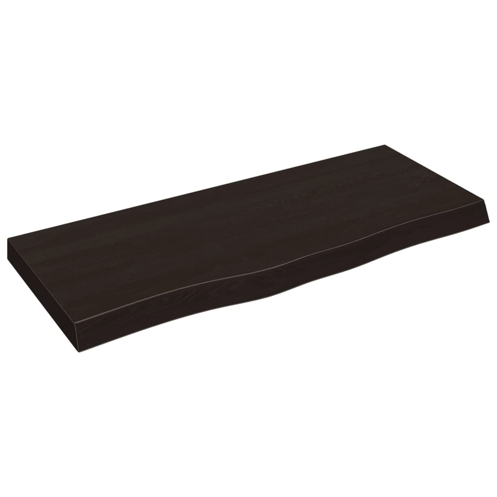 Ράφι Τοίχου Σκούρο Καφέ 100x40x(2-6) εκ. Επεξ. Μασίφ Ξύλο Δρυός - Pakobazaar