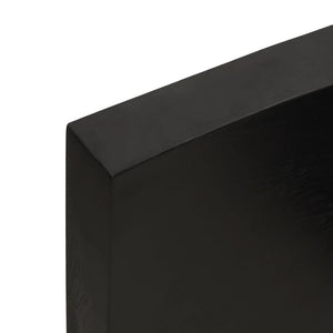 Ράφι Τοίχου Σκούρο Καφέ 100x50x(2-6) εκ. Επεξ. Μασίφ Ξύλο Δρυός