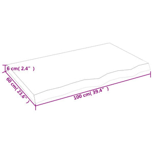Ράφι Τοίχου Σκούρο Καφέ 100x60x(2-6) εκ. Επεξ. Μασίφ Ξύλο Δρυός