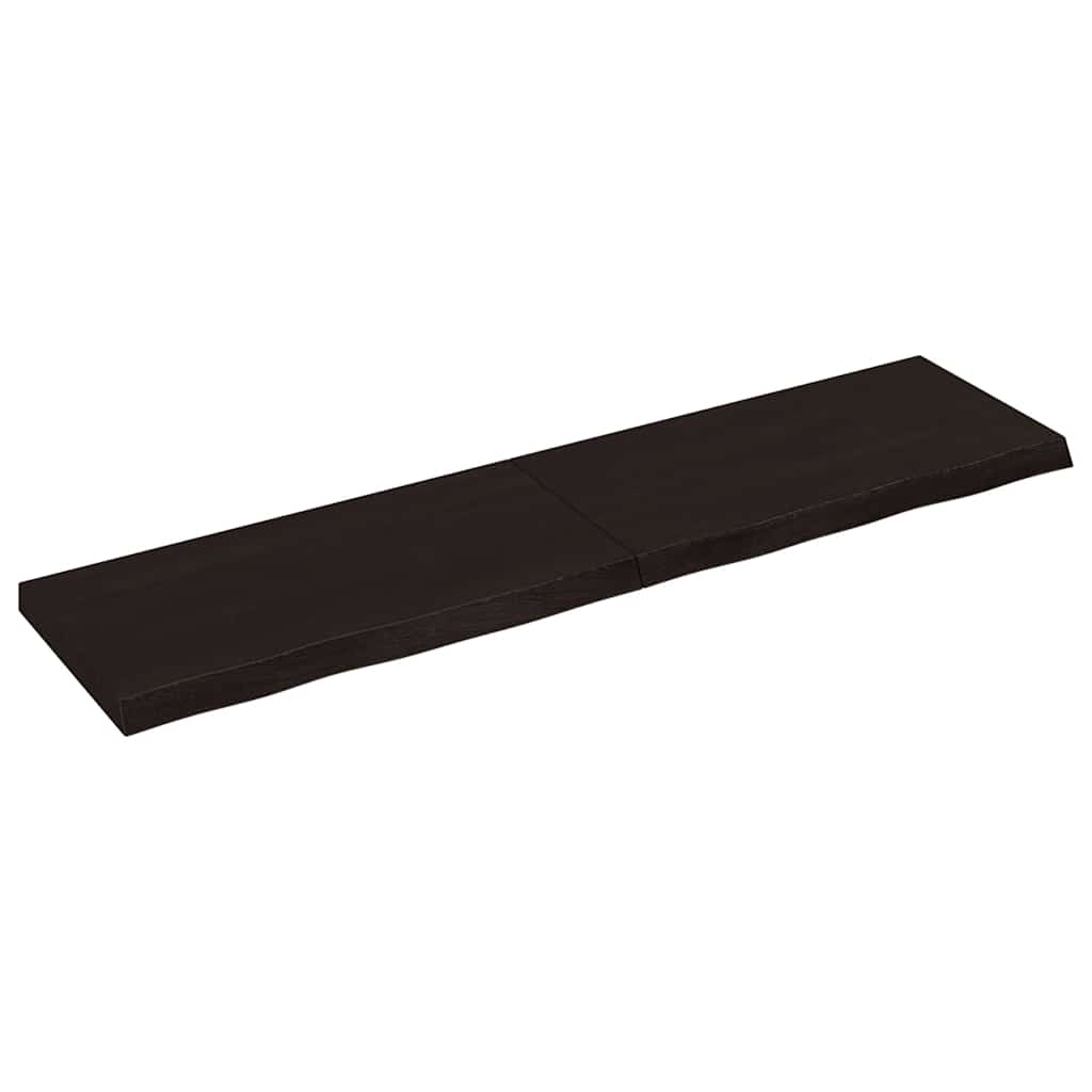 Ράφι Τοίχου Σκούρο Καφέ 120x30x(2-4) εκ. Επεξ. Μασίφ Ξύλο Δρυός