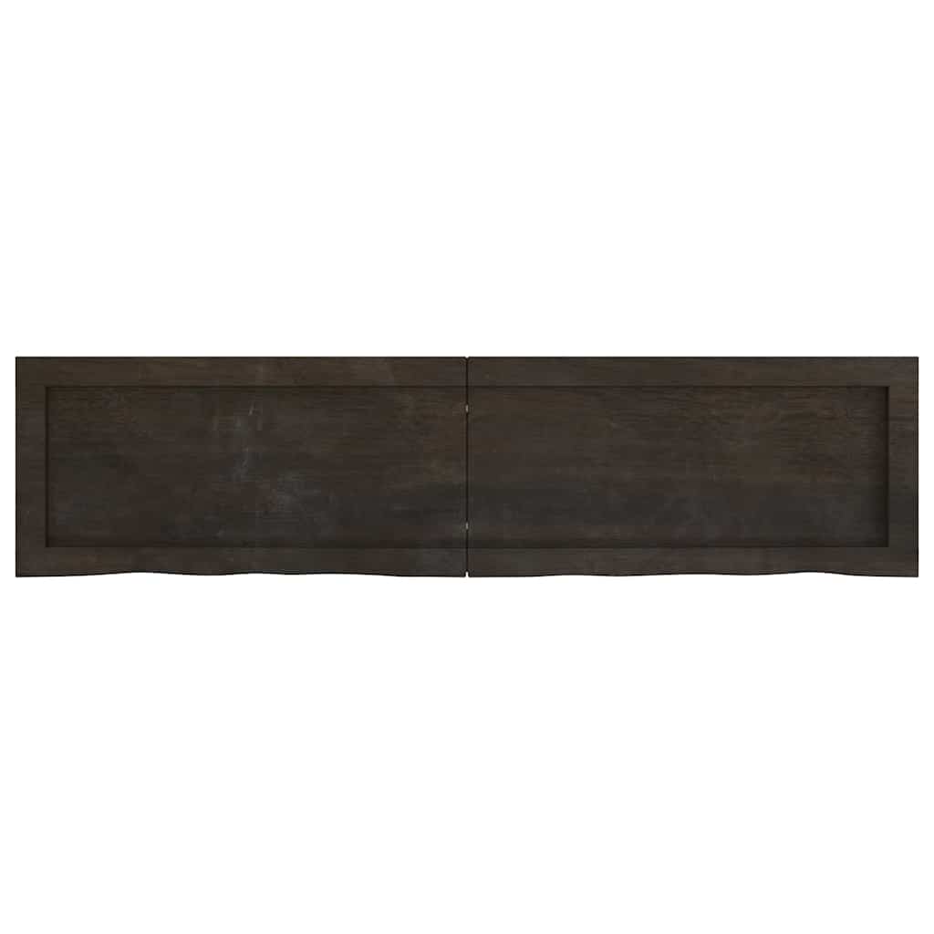 Ράφι Τοίχου Σκούρο Καφέ 120x30x(2-6) εκ. Επεξ. Μασίφ Ξύλο Δρυός