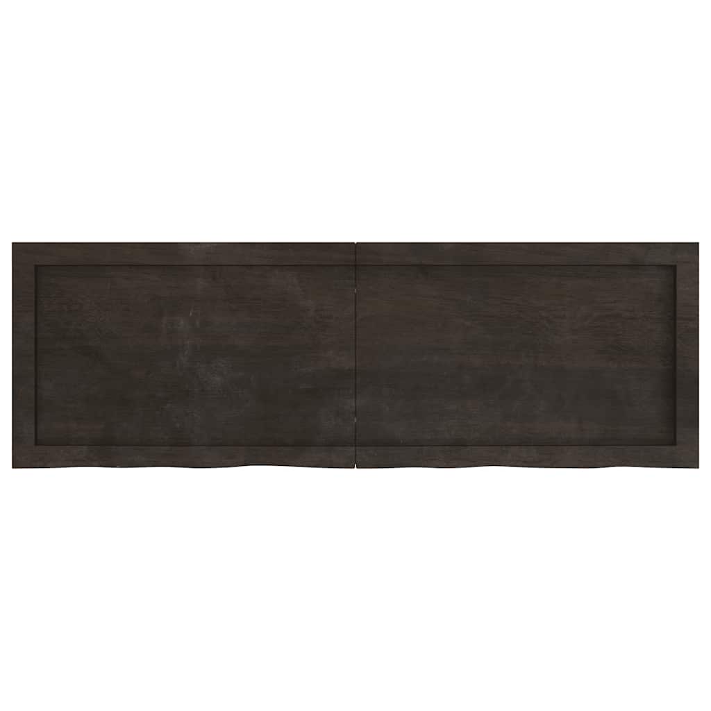 Ράφι Τοίχου Σκούρο Καφέ 120x40x(2-4) εκ. Επεξ. Μασίφ Ξύλο Δρυός