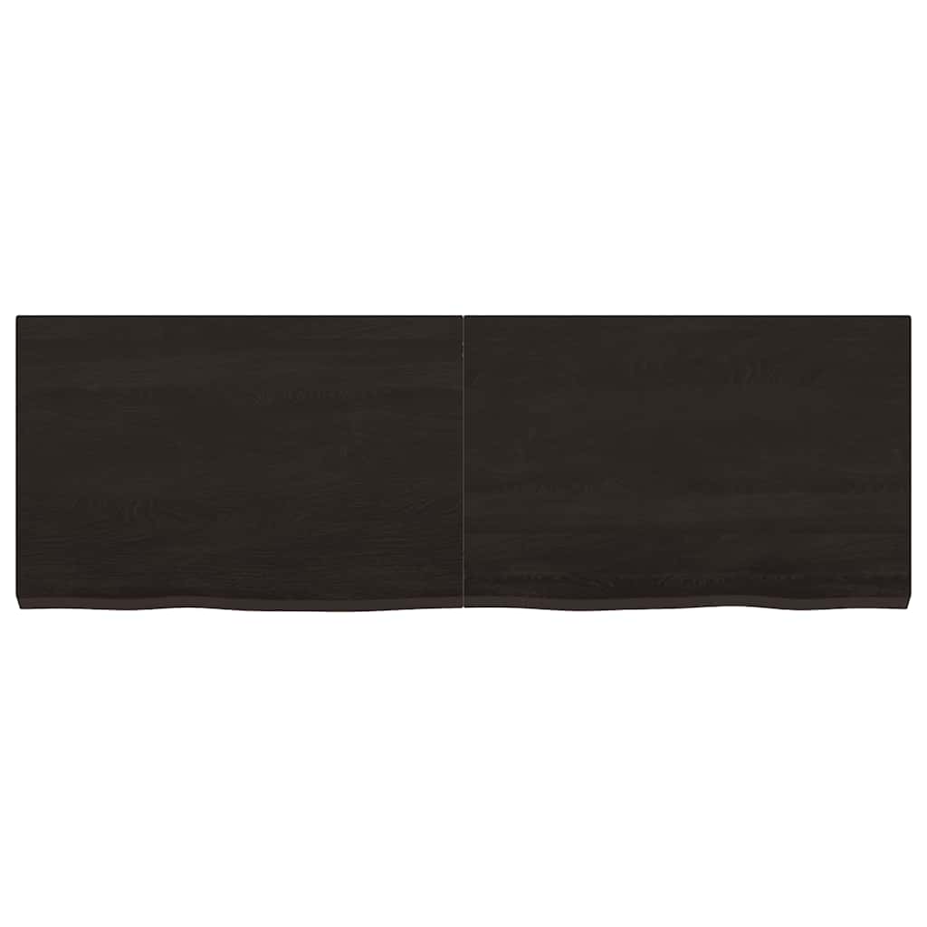 Ράφι Τοίχου Σκούρο Καφέ 120x40x(2-4) εκ. Επεξ. Μασίφ Ξύλο Δρυός