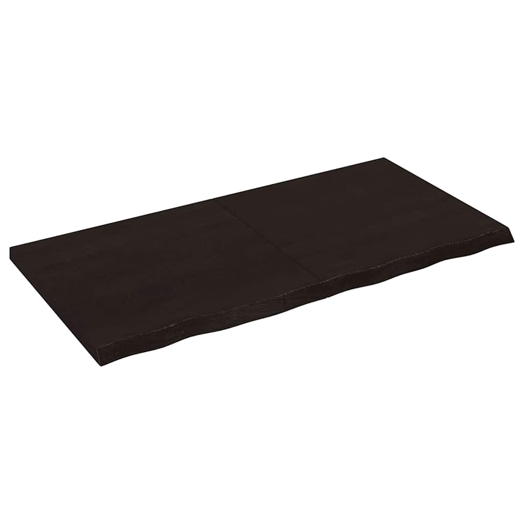Ράφι Τοίχου Σκούρο Καφέ 120x60x(2-4) εκ. Επεξ. Μασίφ Ξύλο Δρυός