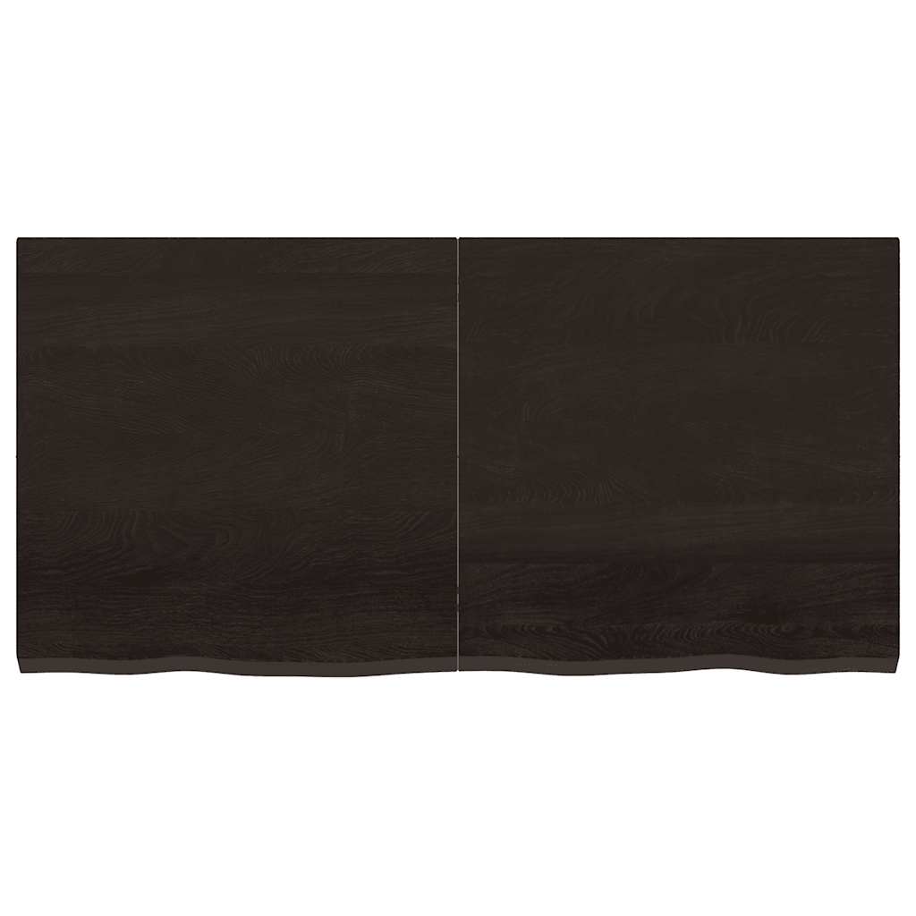 Ράφι Τοίχου Σκούρο Καφέ 120x60x(2-4) εκ. Επεξ. Μασίφ Ξύλο Δρυός