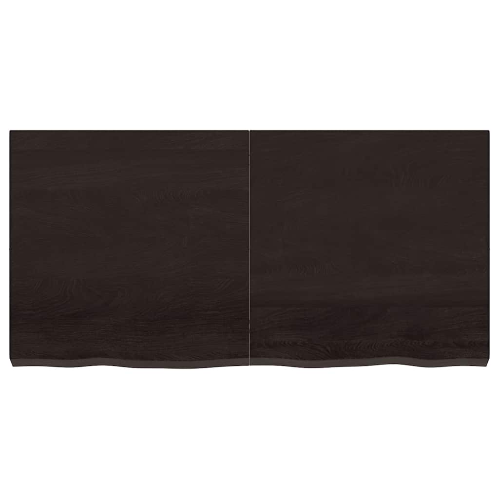 Ράφι Τοίχου Σκούρο Καφέ 120x60x(2-6) εκ. Επεξ. Μασίφ Ξύλο Δρυός