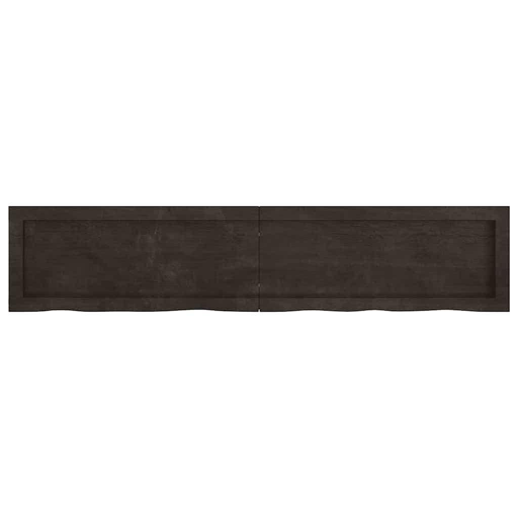 Ράφι Τοίχου Σκούρο Καφέ 140x30x(2-6) εκ. Επεξ. Μασίφ Ξύλο Δρυός