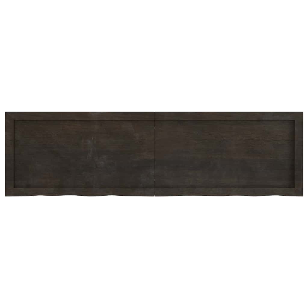 Ράφι Τοίχου Σκούρο Καφέ 140x40x(2-4) εκ. Επεξ. Μασίφ Ξύλο Δρυός