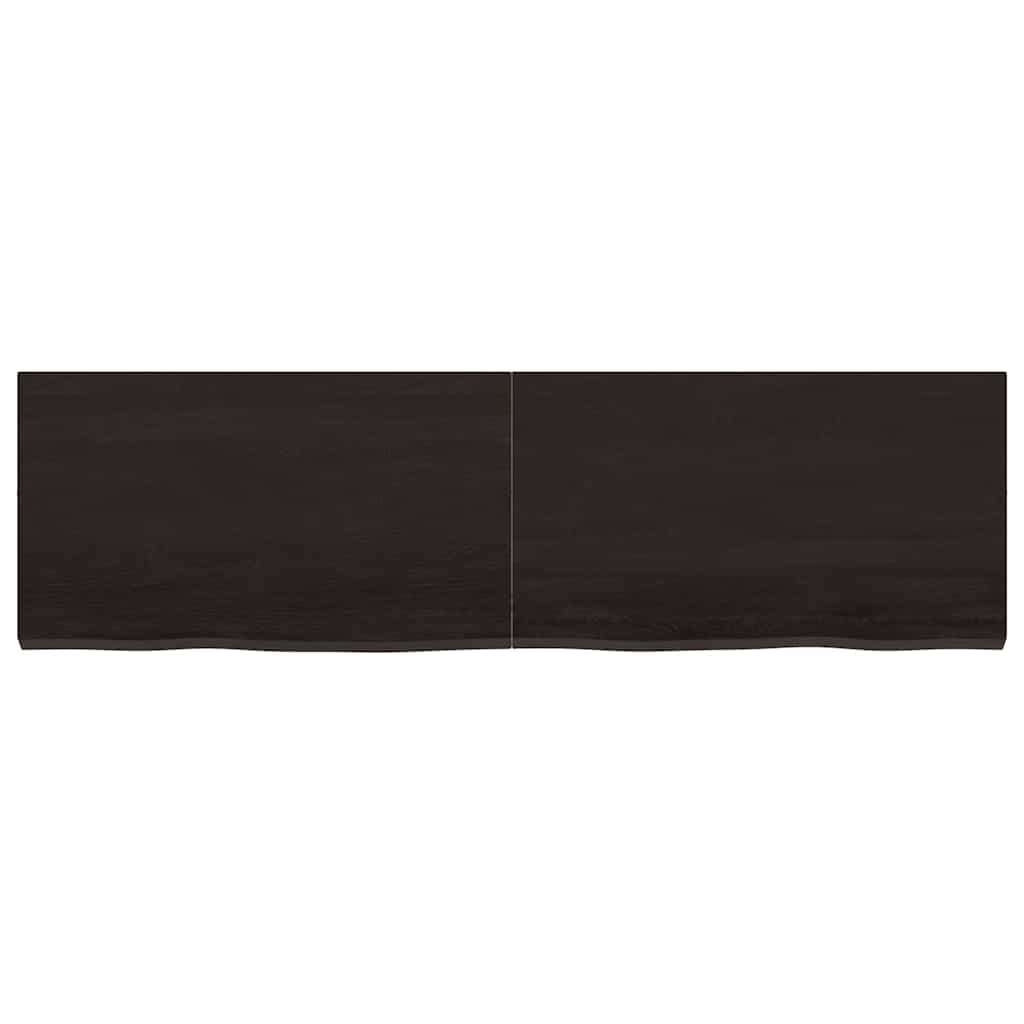 Ράφι Τοίχου Σκούρο Καφέ 140x40x(2-4) εκ. Επεξ. Μασίφ Ξύλο Δρυός
