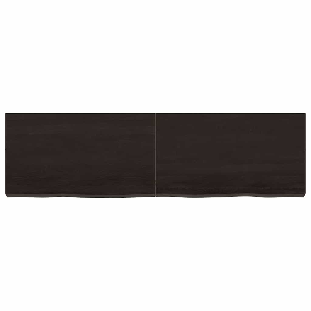 Ράφι Τοίχου Σκούρο Καφέ 140x40x(2-6) εκ. Επεξ. Μασίφ Ξύλο Δρυός