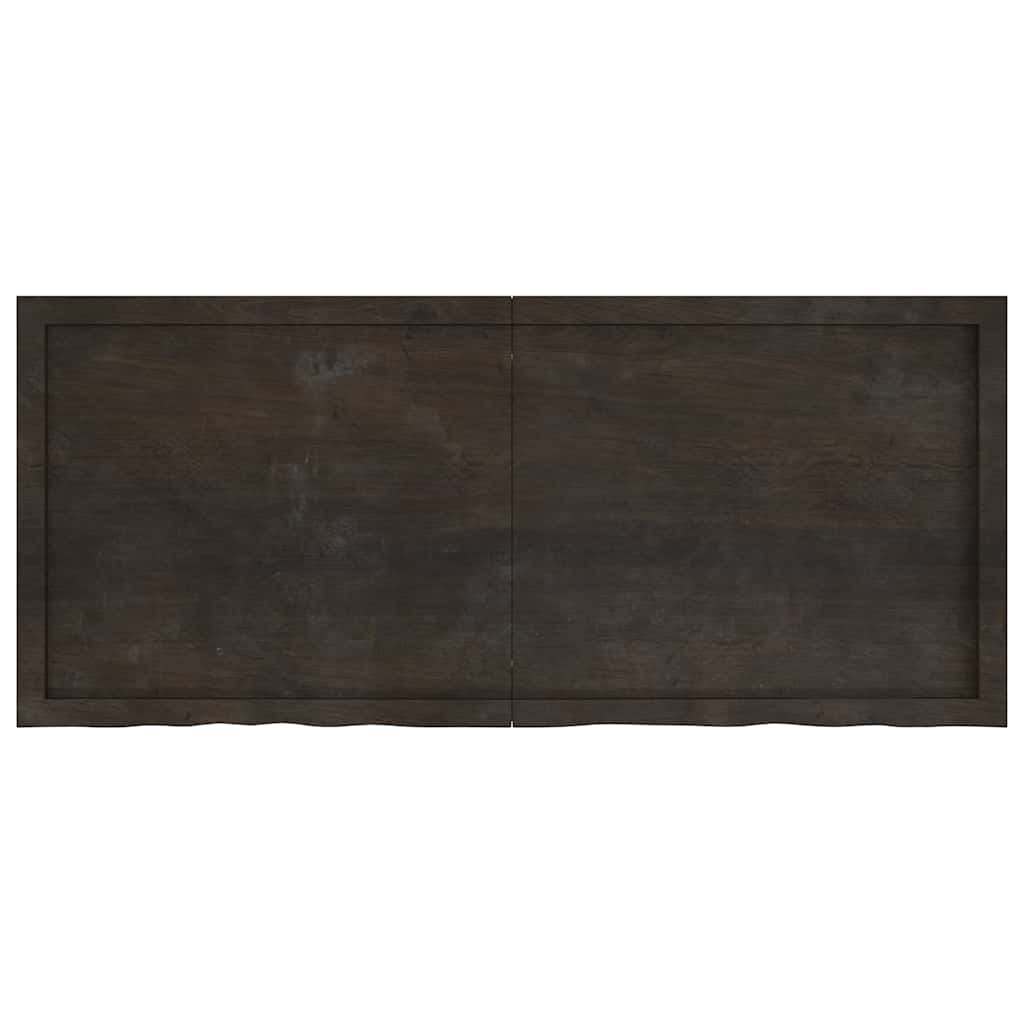 Ράφι Τοίχου Σκούρο Καφέ 140x60x(2-4) εκ. Επεξ. Μασίφ Ξύλο Δρυός