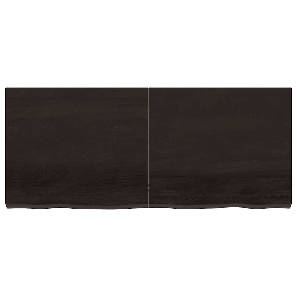 Ράφι Τοίχου Σκούρο Καφέ 140x60x(2-6) εκ. Επεξ. Μασίφ Ξύλο Δρυός