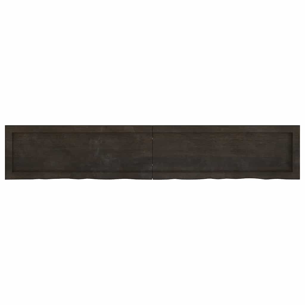 Ράφι Τοίχου Σκούρο Καφέ 160x30x(2-6) εκ. Επεξ. Μασίφ Ξύλο Δρυός - Pakobazaar