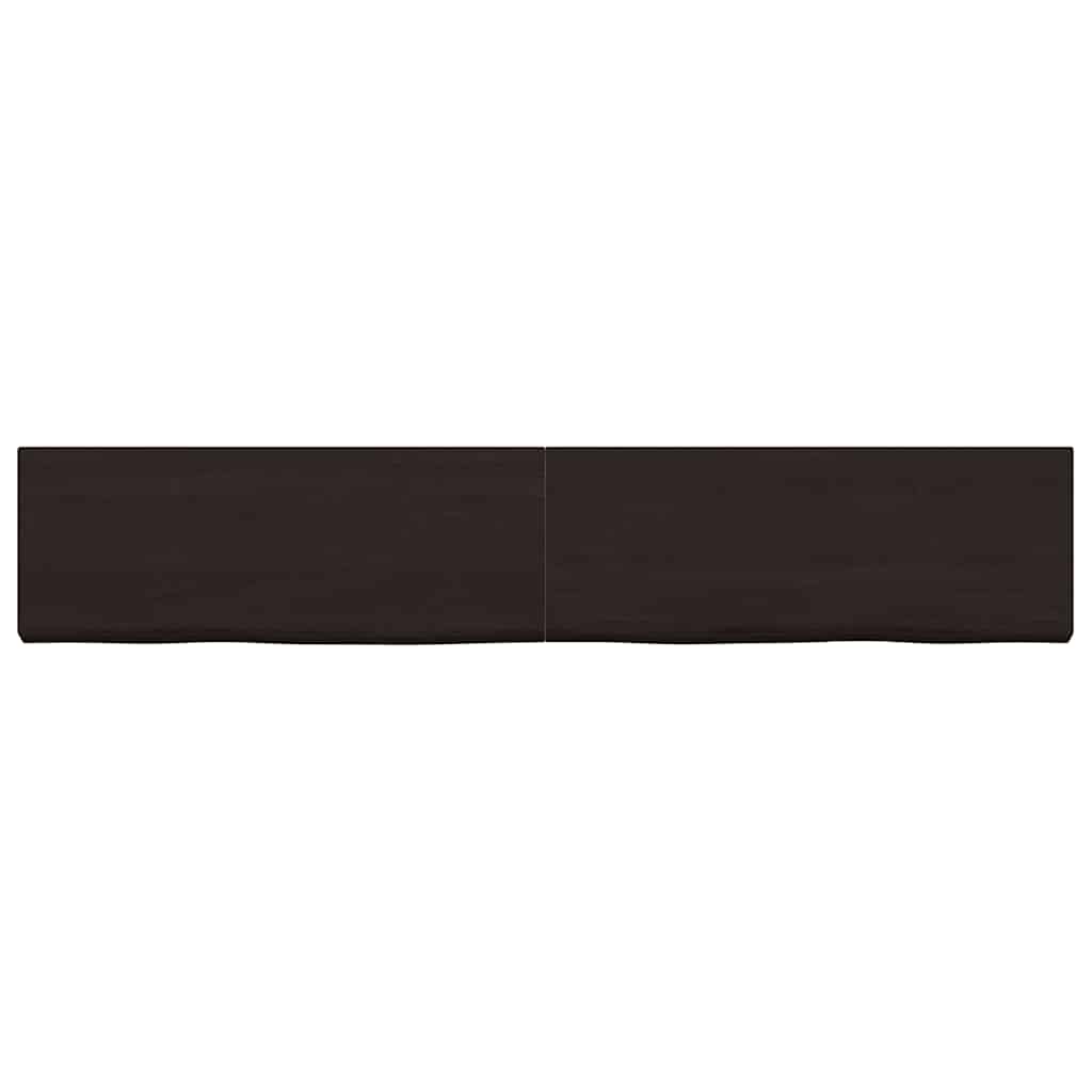 Ράφι Τοίχου Σκούρο Καφέ 160x30x(2-6) εκ. Επεξ. Μασίφ Ξύλο Δρυός - Pakobazaar