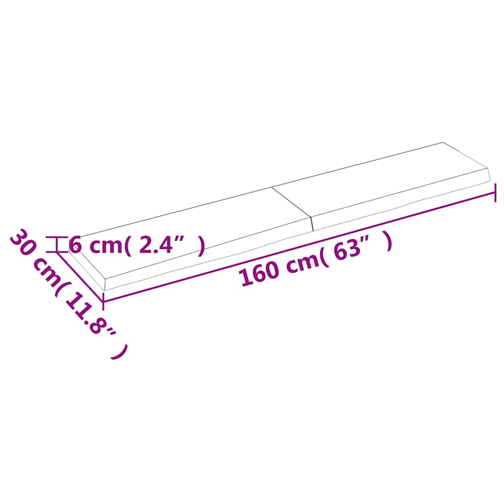 Ράφι Τοίχου Σκούρο Καφέ 160x30x(2-6) εκ. Επεξ. Μασίφ Ξύλο Δρυός - Pakobazaar