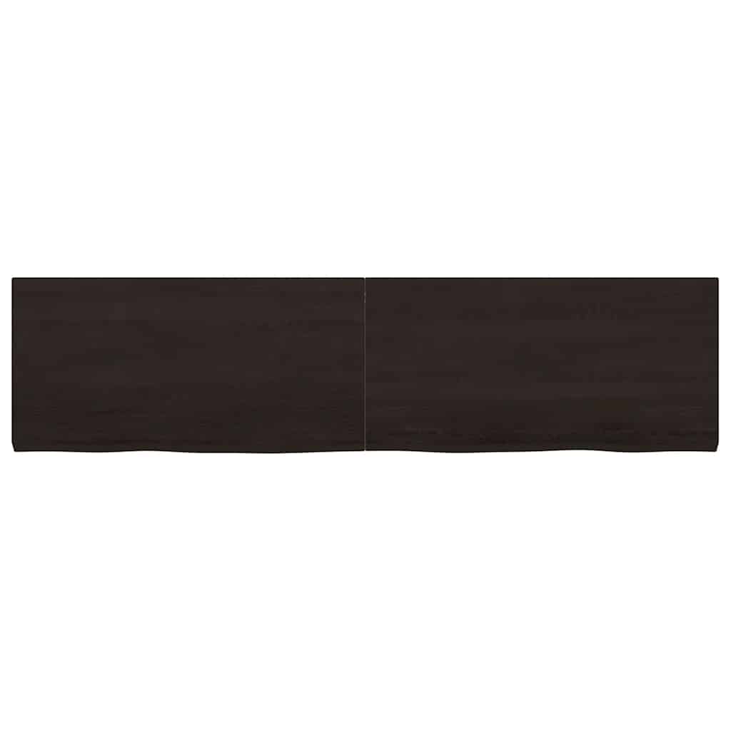 Ράφι Τοίχου Σκούρο Καφέ 160x40x(2-4) εκ. Επεξ. Μασίφ Ξύλο Δρυός