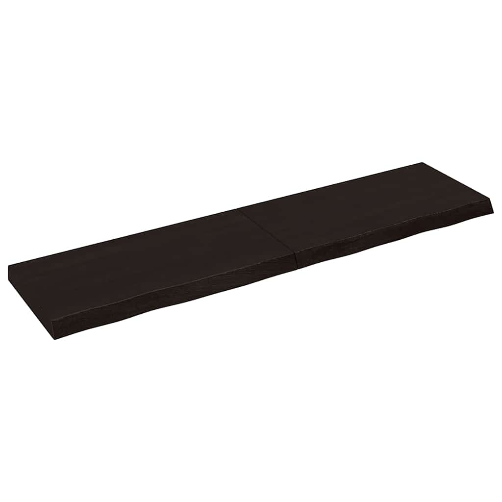 Ράφι Τοίχου Σκούρο Καφέ 160x40x(2-6) εκ. Επεξ. Μασίφ Ξύλο Δρυός