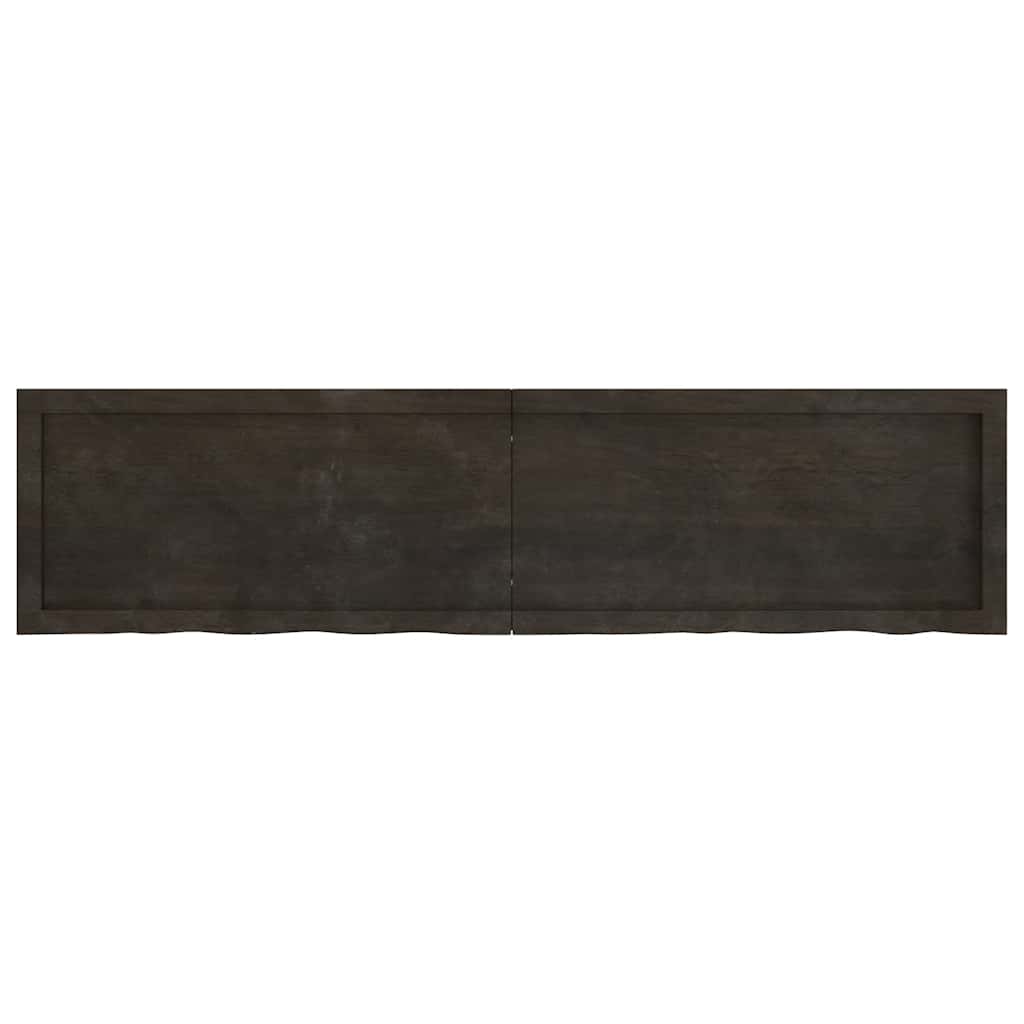 Ράφι Τοίχου Σκούρο Καφέ 160x40x(2-6) εκ. Επεξ. Μασίφ Ξύλο Δρυός