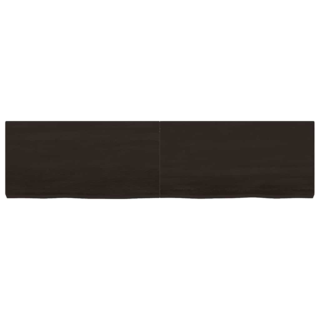 Ράφι Τοίχου Σκούρο Καφέ 160x40x(2-6) εκ. Επεξ. Μασίφ Ξύλο Δρυός