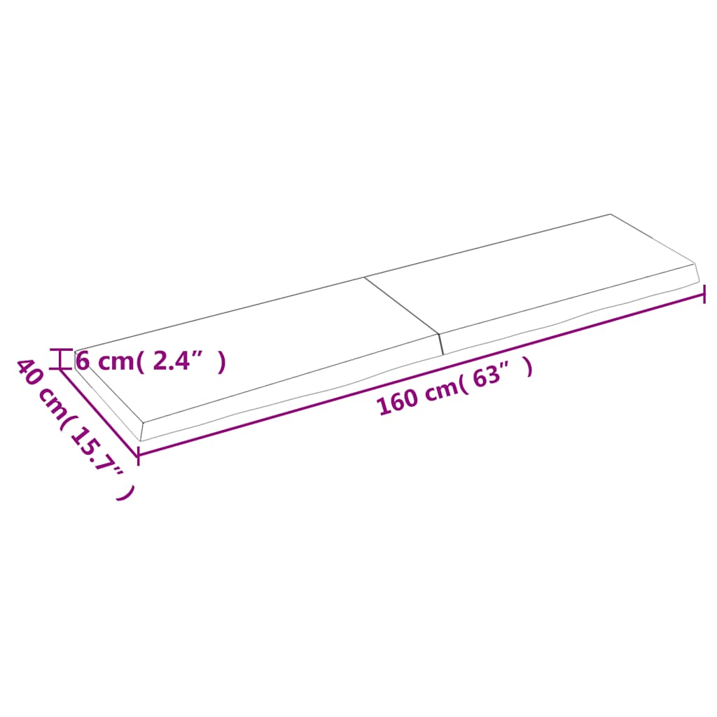 Ράφι Τοίχου Σκούρο Καφέ 160x40x(2-6) εκ. Επεξ. Μασίφ Ξύλο Δρυός