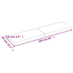 Ράφι Τοίχου Σκούρο Καφέ 160x40x(2-6) εκ. Επεξ. Μασίφ Ξύλο Δρυός
